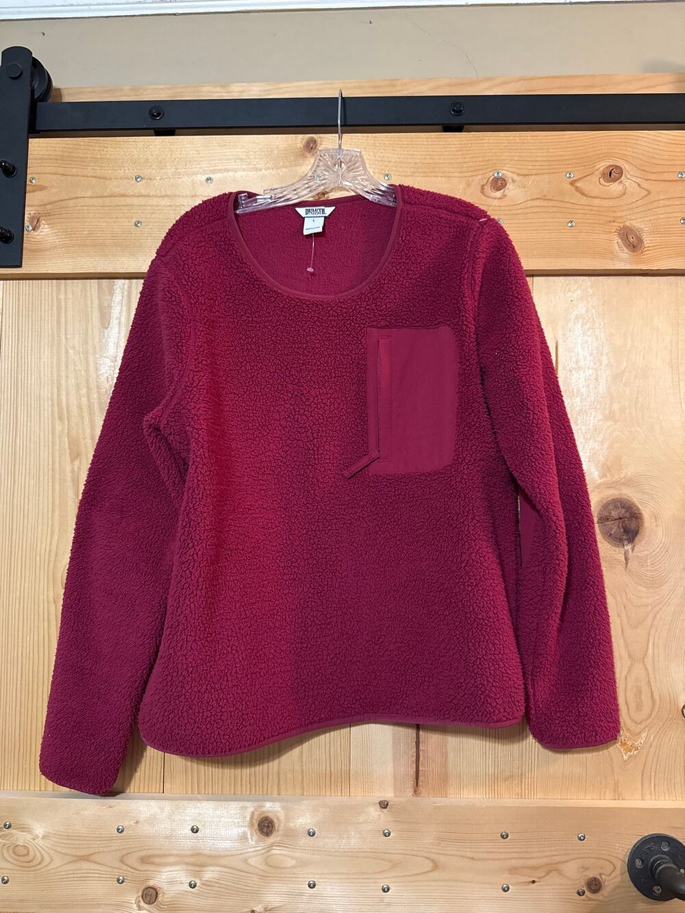 Duluth Trading Company NWOT Women's Softmore Fleece Crewneck Pullover Burgundy L